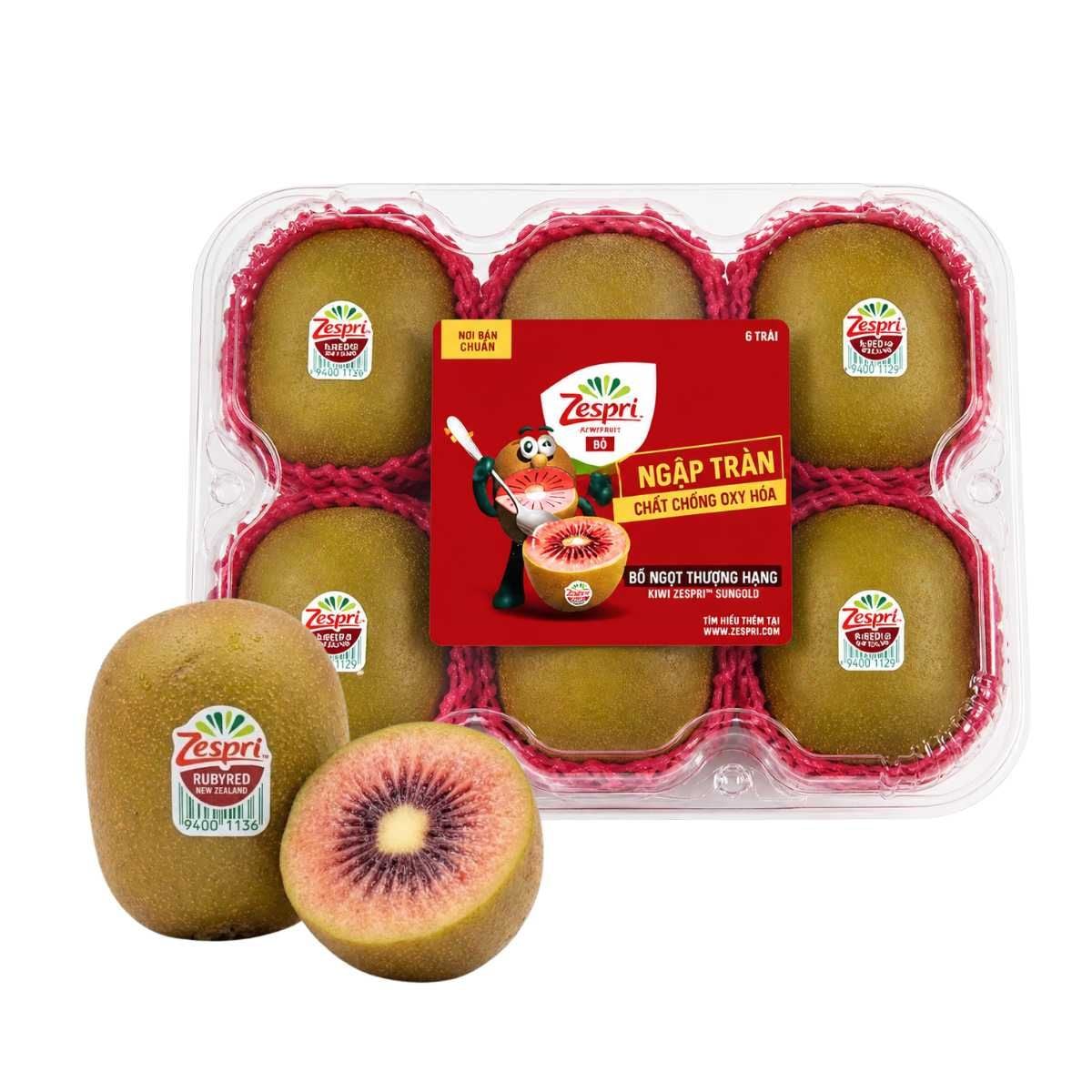  Hộp kiwi đỏ Rubyred New Zealand 6 trái size M 