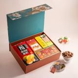  Hộp Quà Bánh Pía - Kẹo Dừa Và Xoài Sấy Tone Xanh Ngọc Cơ Bản 