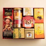  Hộp quà cà phê Phin lady - tổ yến chưng và mứt hạt tone đỏ tinh tế 
