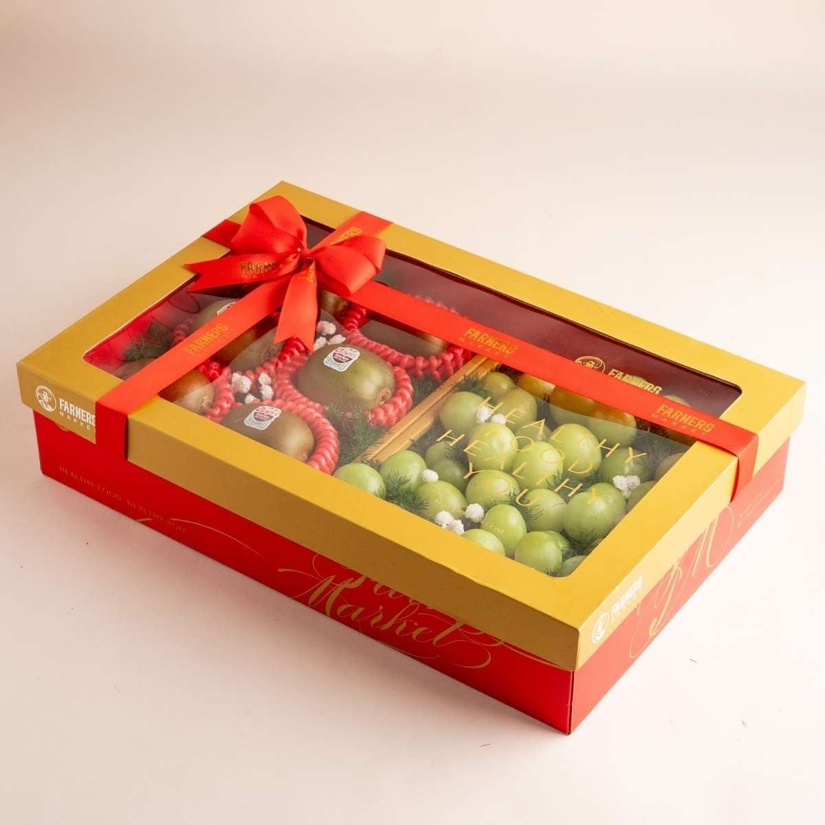  Hộp Quà Kiwi Đỏ Và Nho Xanh Tone Đỏ Tiêu Chuẩn 