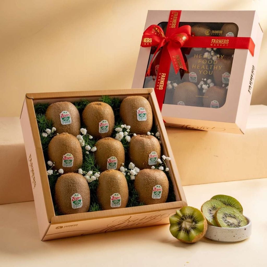  Hộp quà kiwi xanh tone hồng cơ bản 