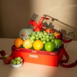  Hộp Quà Nho Xanh Và Trái Cây Các Loại Tone Đỏ Tiêu Chuẩn 