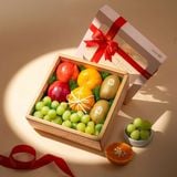  Hộp Quà Nho Xanh Và Trái Cây Hỗn Hợp Tone Hồng Cơ Bản 