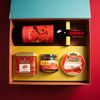 Hộp Quà Rượu - Kẹo Sâm Và Hạt Hạnh Nhân Tone Đỏ Tiêu Chuẩn