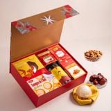  Hộp Quà Tổ Yến Tinh Chế - Kẹo Sâm Và Táo Đỏ Tone Đỏ Vàng Tiêu Chuẩn 