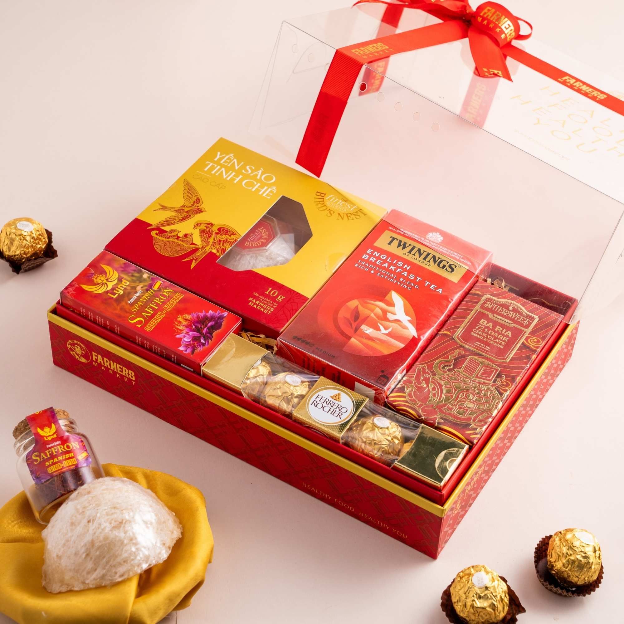  Hộp Quà Tổ Yến Tinh Chế Và Saffron Tone Đỏ Tinh Tế 