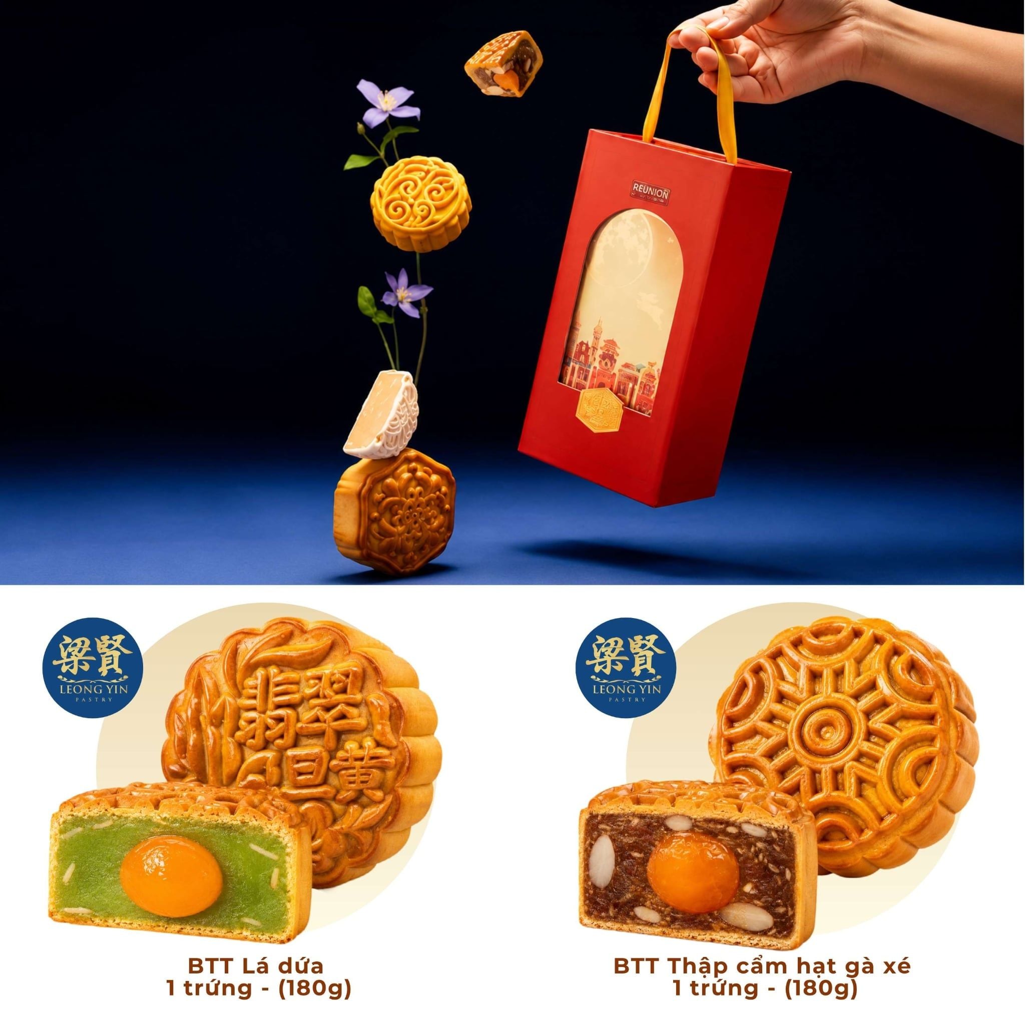  [MUA 1 HỘP TẶNG 2 BÁNH LẺ] Hộp Quà Trung Thu 2 Bánh Lớn 