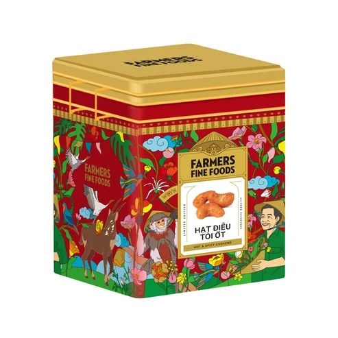  Hạt điều tỏi ớt Farmers Fine Foods 140 g ( Hộp thiếc ) 
