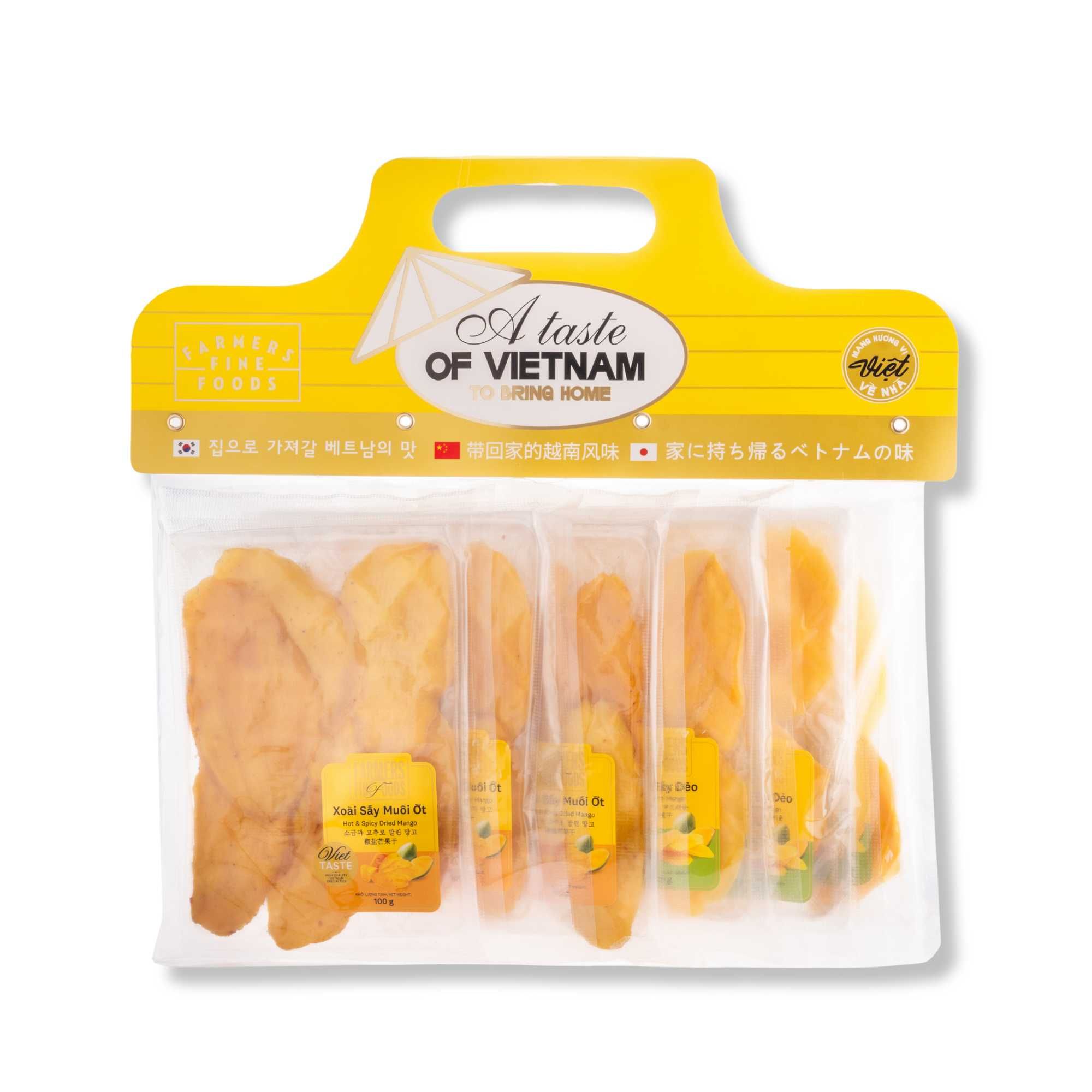  Combo 6 túi (3 xoài sấy muối ớt - 3 xoài sấy dẻo) Farmers Fine Foods (100 g x 6) 