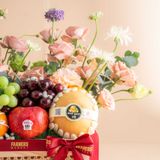  Khay Gỗ Trái Cây Các Loại  Và Hoa Tone Hồng Tinh Tế 