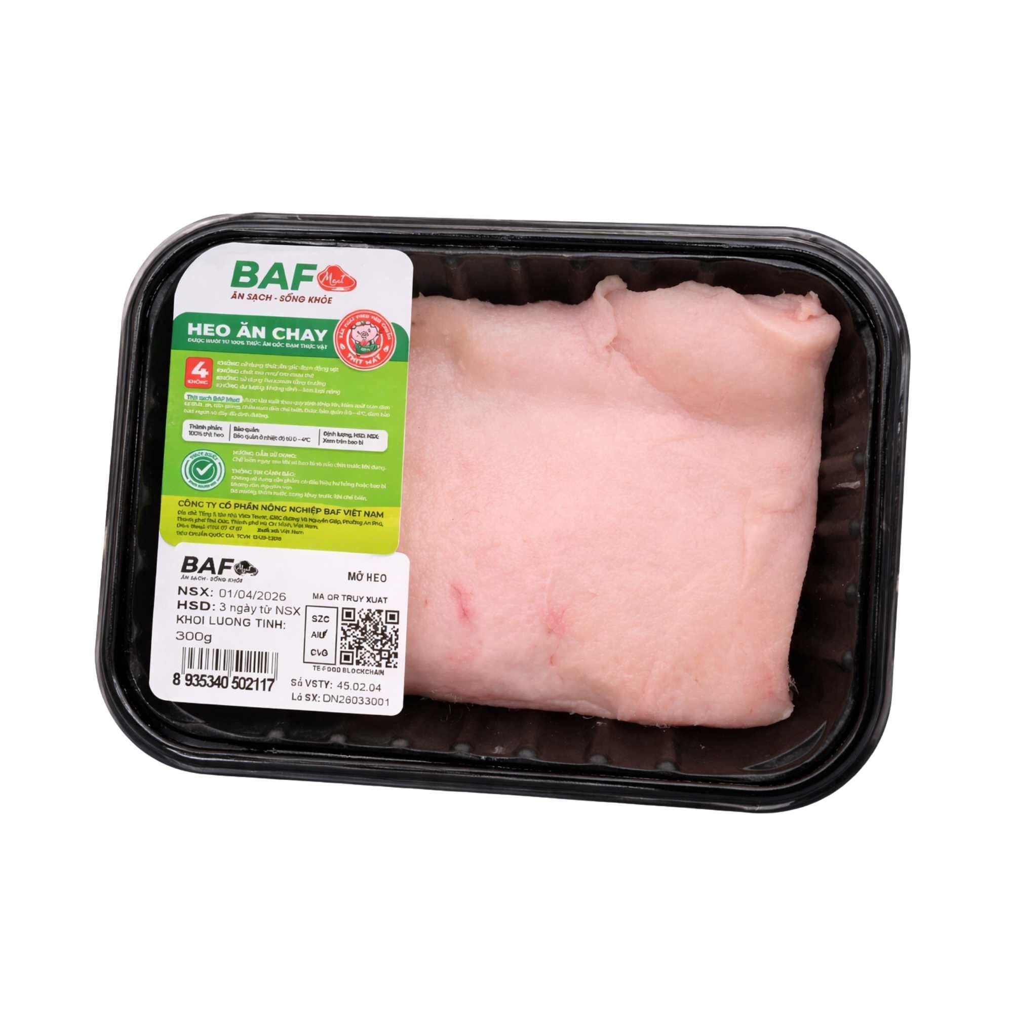  [Tươi] Mỡ heo ăn chay BAF 300 g ( Khay ) 