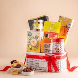  Giỏ Quà Bánh Và Ăn Vặt Tone Trắng Tiêu Chuẩn 