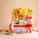  Giỏ Quà Ăn Vặt Tone Trắng Tiêu Chuẩn 