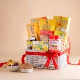  Giỏ Quà Ăn Vặt Tone Trắng Tiêu Chuẩn 