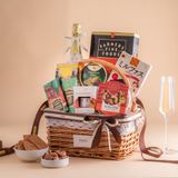  Giỏ Quà Yến Tươi - Nước Trái Cây Và Hạt Tone Nâu Tinh Tế 