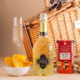  Giỏ Picnic Rượu Vang Trắng - Bánh Và Ăn Vặt Tone Nâu Cao Cấp 