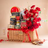  Giỏ Vali Rượu Vang Hữu Cơ - Yến Tươi Và Hoa Tone Đỏ Cao Cấp 