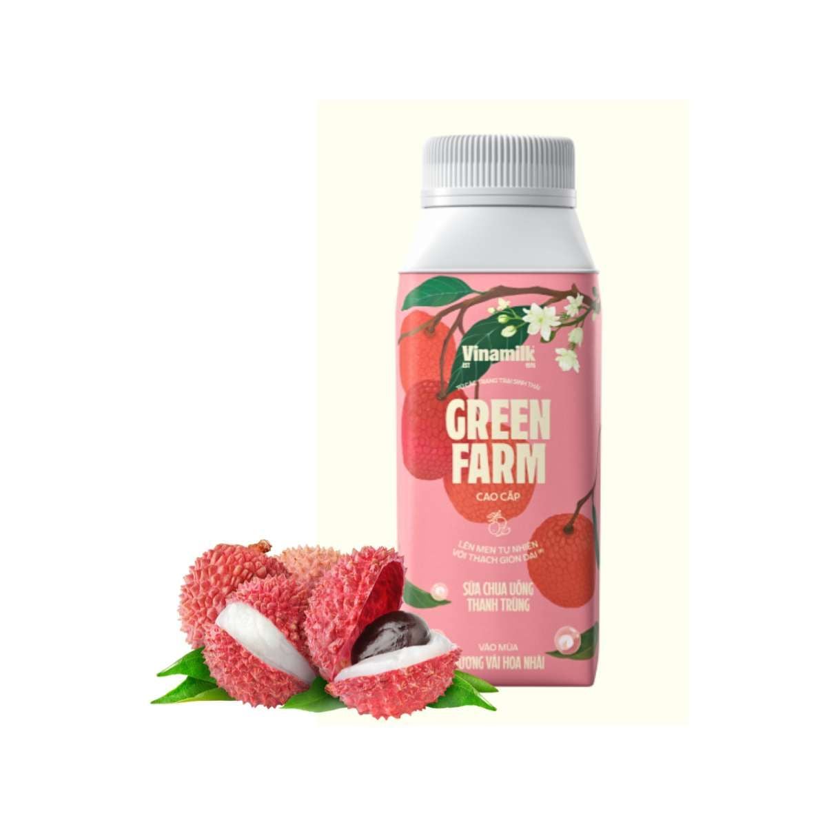  Sữa chua uống thạch vải nhài Green Farm Vinamilk 200 ml 