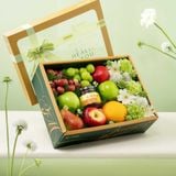  Hộp Quà Trái Cây Tươi - Trà Và Hoa Tone Xanh Lá Tiêu Chuẩn 