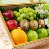  Hộp Quà Trái Cây Tươi Và Hoa Tone Hồng Tiêu Chuẩn 