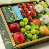  Hộp Quà Trái Cây - Yến Và Hoa Tone Xanh Lá Tinh Tế 