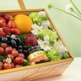  Hộp Quà Trái Cây Tươi - Trà Và Hoa Tone Hồng Thanh Lịch 