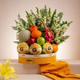  Tháp Trái Cây Tươi Và Hoa Mõm Sói Tone Vàng Trắng Tinh Tế 