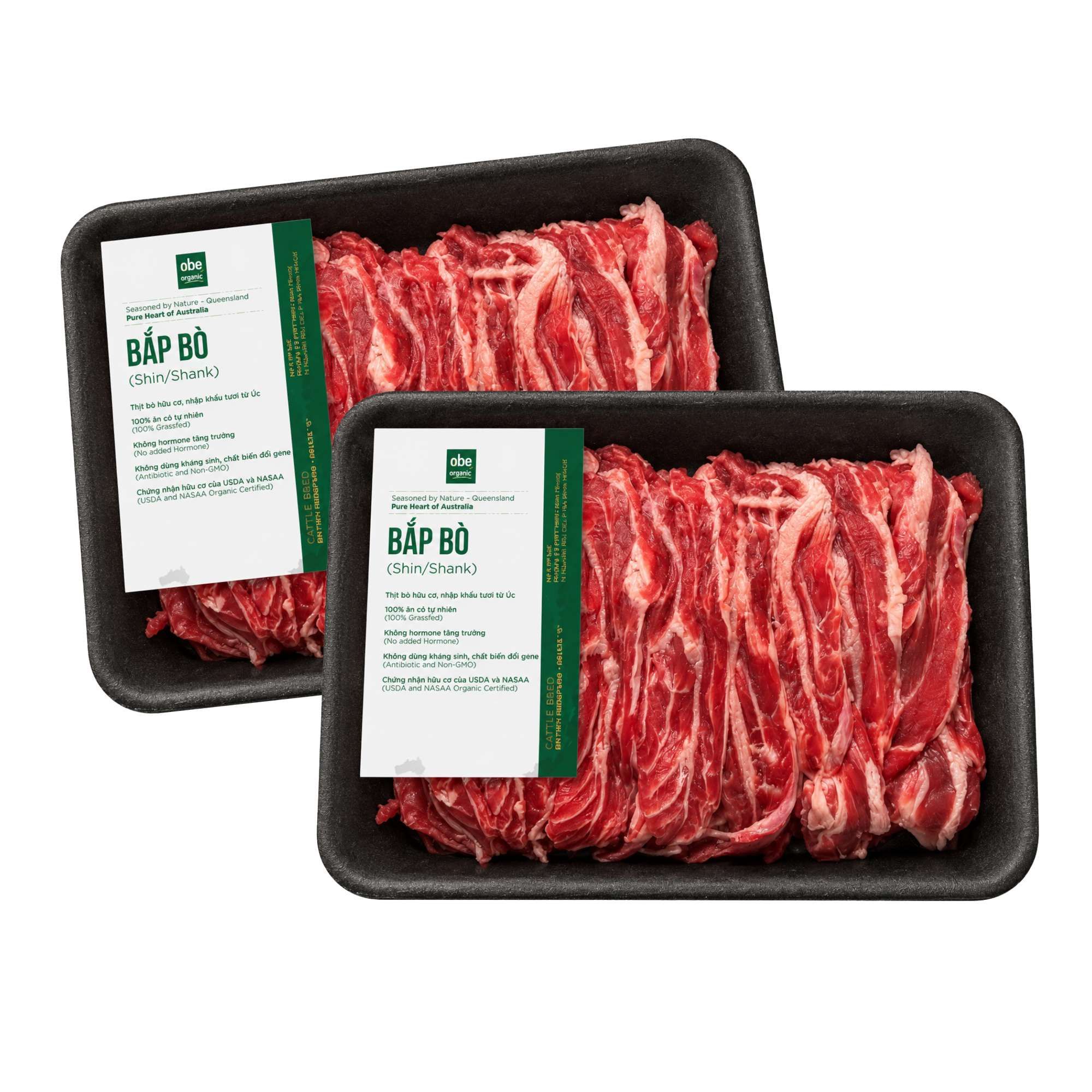  [Tươi] Thịt bắp bò Úc hữu cơ Obe (200G/Khay) 