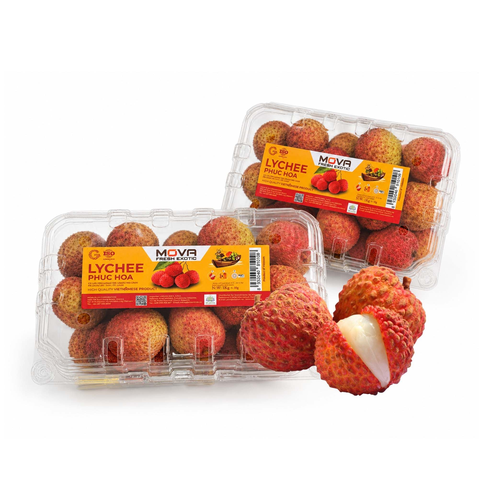  Vải U hồng Phúc Hòa, Bắc Giang chuẩn xuất khẩu (Hộp 1kg) 