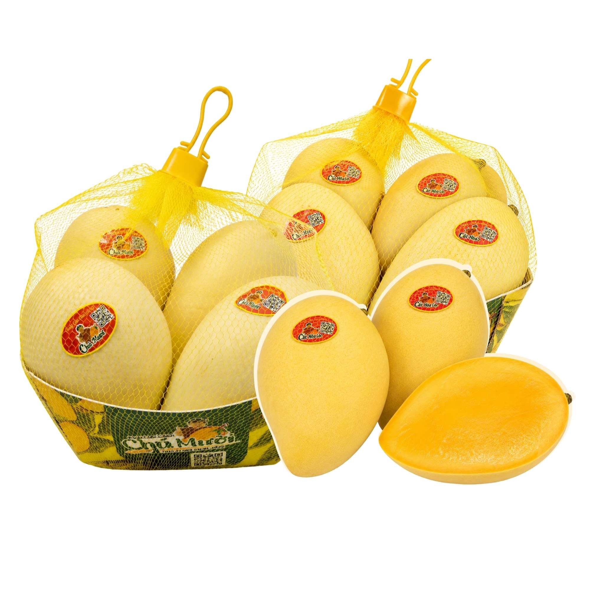  Xoài cát chu vàng Chú Mười túi 4 trái ( size 270 g - 300 g/trái) 