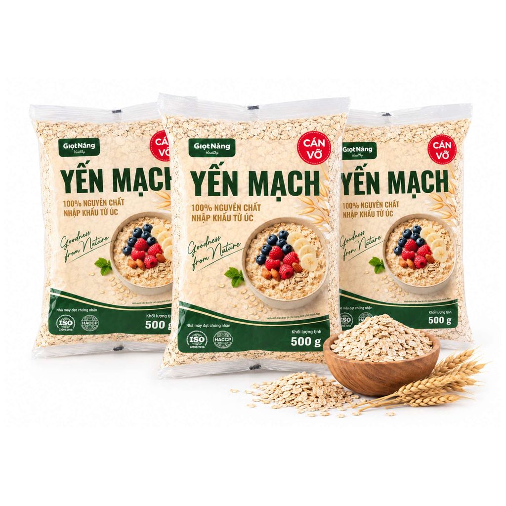  Yến mạch cán vỡ Giọt Nắng 500 g (Túi) 