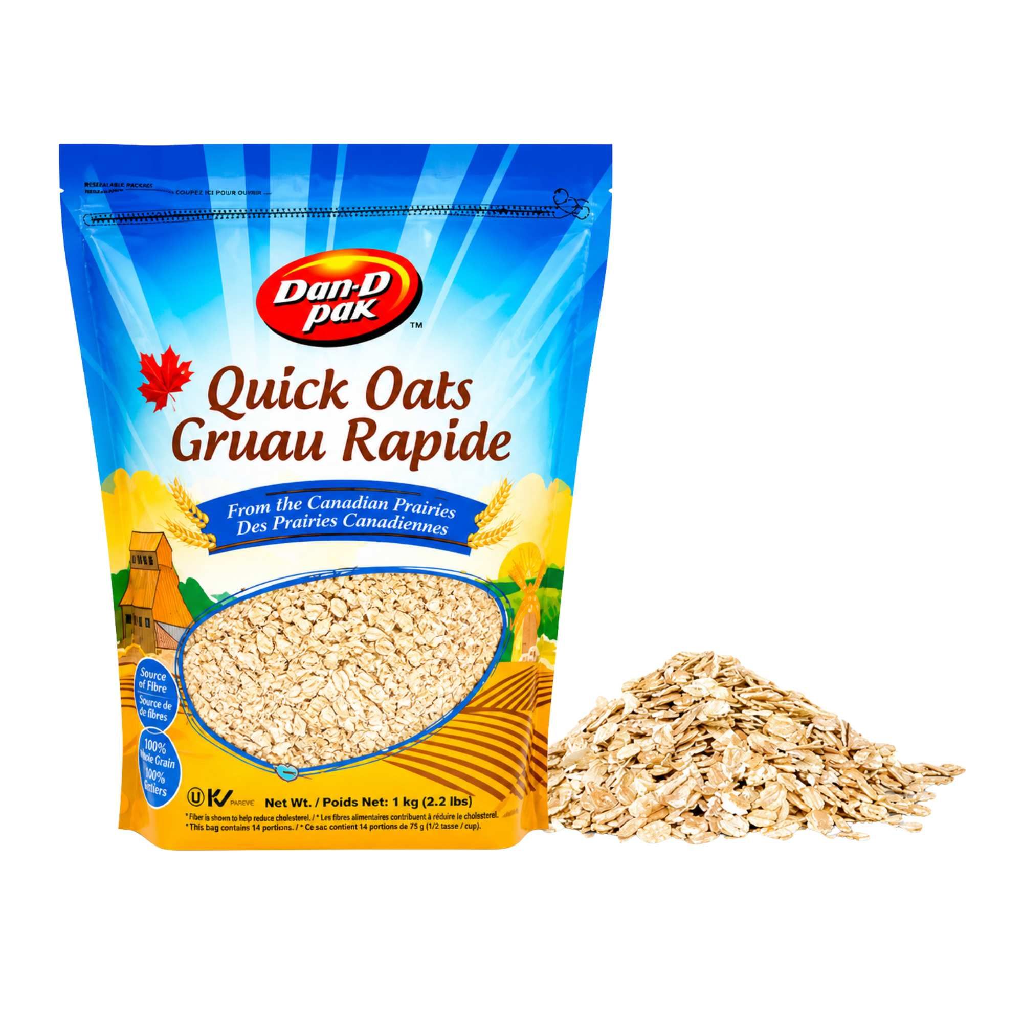  [Mua 1 tặng 1] Yến mạch xay Dan-D.Pak 1 kg ( Túi ) 