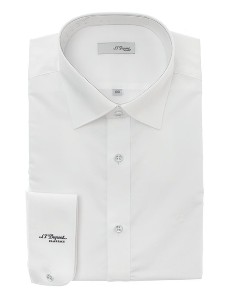 Sơmi St.Dupont trắng thêu logo -11182