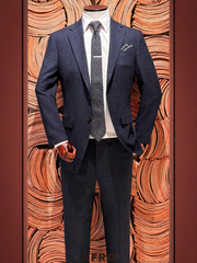 Textured Summer Half-Lined Suit - 11359 - Navy