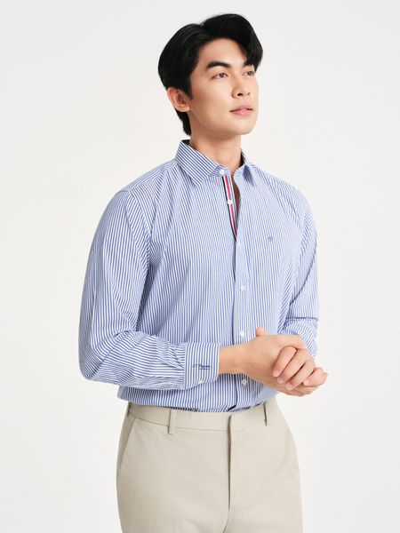 Sơmi St.Dupont Kẻ Nẹp Grosgrain - 11643