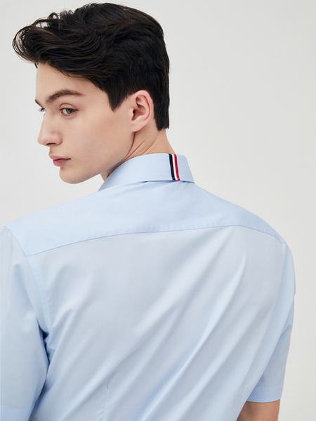 Sơmi St.Dupont Cộc Tay Kẻ Grosgrain (2 màu) - 11653 - Blue
