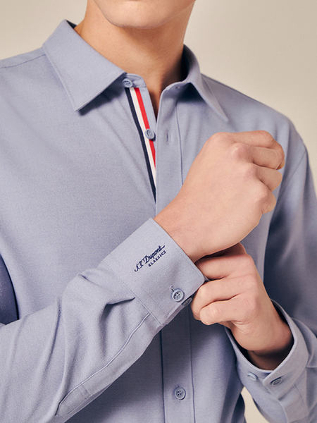 Sơmi St.Dupont Brushed Grossgrain (2 màu) - 11720 - Blue