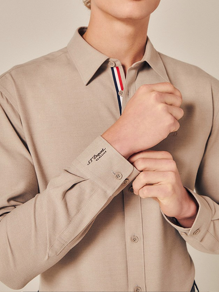 Sơmi St.Dupont Brushed Grossgrain (2 màu) - 11722 - Beige