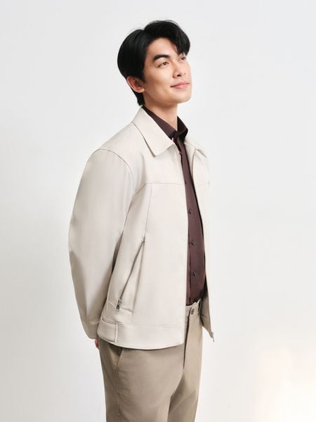 Áo Khoác Cổ Bẻ 2Way Pocket Zip-up (2 màu) - 11819 - Light Beige