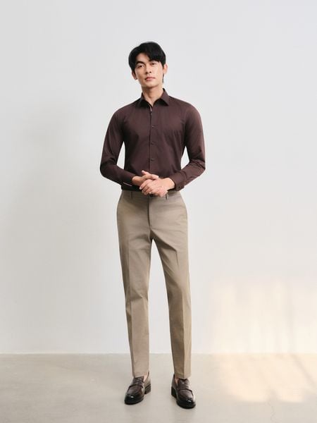 Sơmi St.Dupont nẹp Grosgrain (2 màu) - 11841 - S.Brown