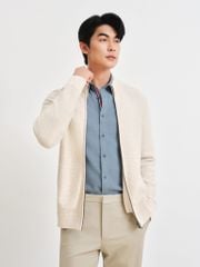Cardigan Cashmere Blend Cotton - 11905 - Light Beige