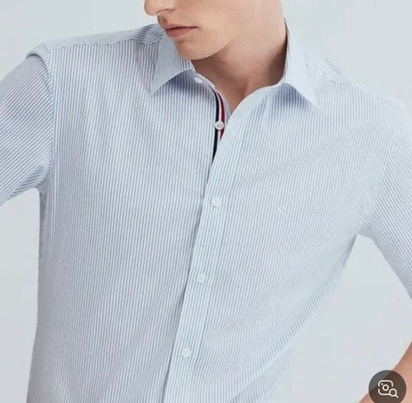 Sơmi cộc tay kẻ nẹp grosgrain SE6MM22HS953