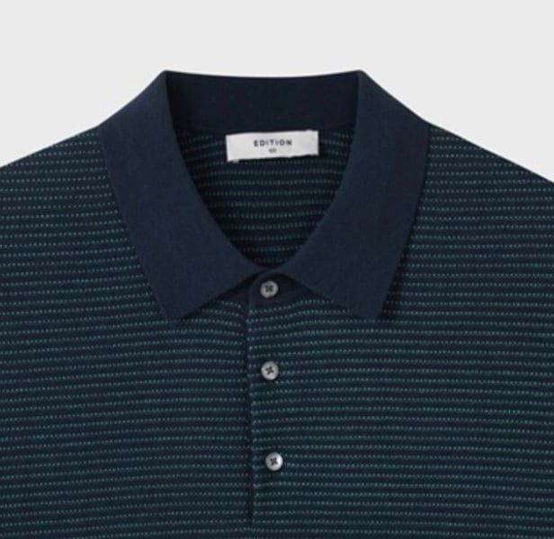 Polo dệt rib kẻ ngang NEG2ET1926 (3 màu)