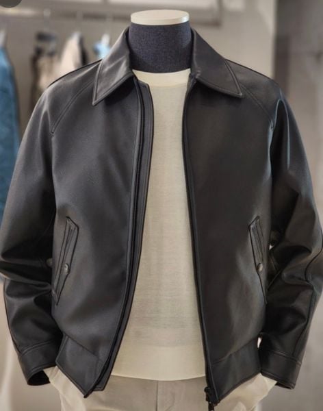 Collared Trucker Vegan Leather BZF5LJ1101