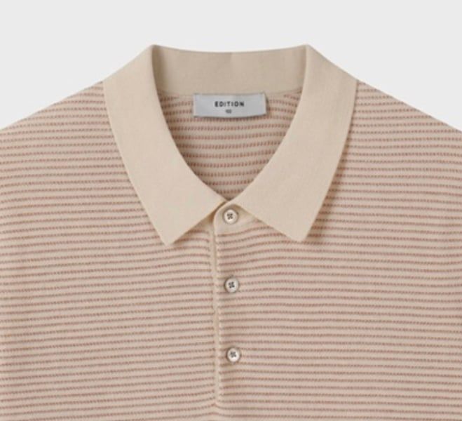 Polo dệt rib kẻ ngang NEG2ET1926 (3 màu)