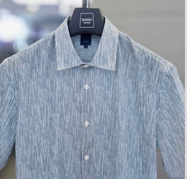 Sơmi cộc tay Seersucker kẻ WSA2TT74 (2 màu)