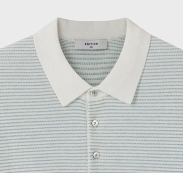 Polo dệt rib kẻ ngang NEG2ET1926 (3 màu)