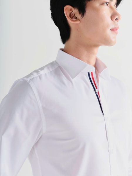 Sơmi St.Dupont Nẹp Grosgrain (3 màu) - 11634 - White
