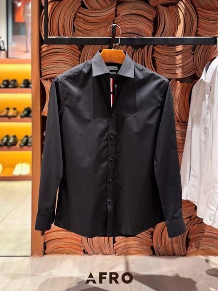 Sơmi St.Dupont pha sọc nẹp áo (3 màu) - 10917 - Black