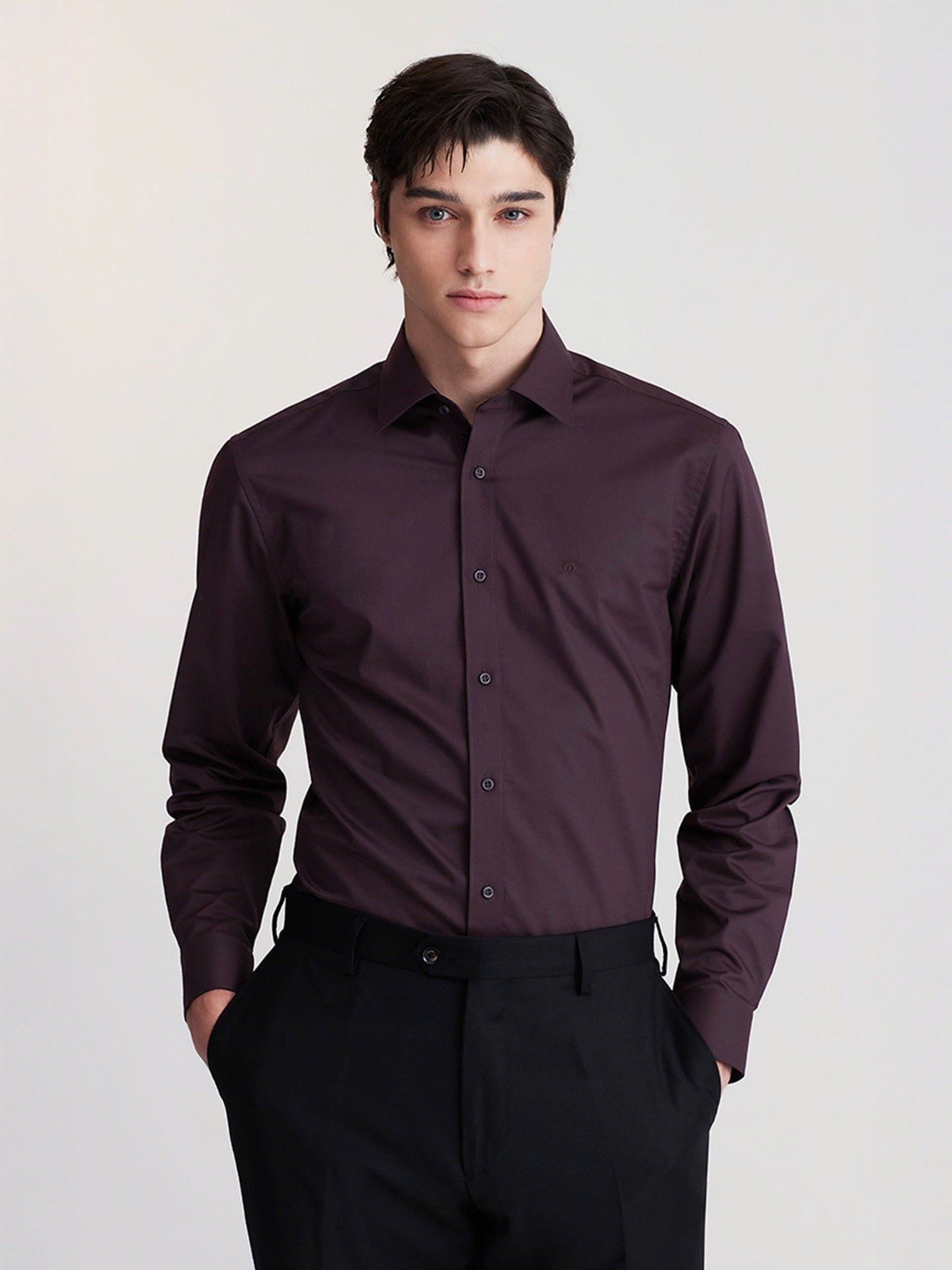 Sơmi St.Dupon màu rượu vang - 11813